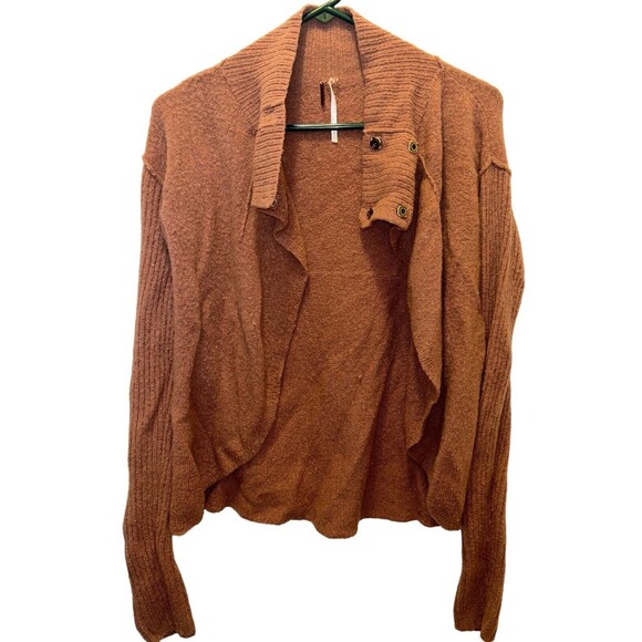 Free People Size M Wool & Alpaca Blend Snap Neck Cardigan Sweater (B10) - Picture 1 of 4